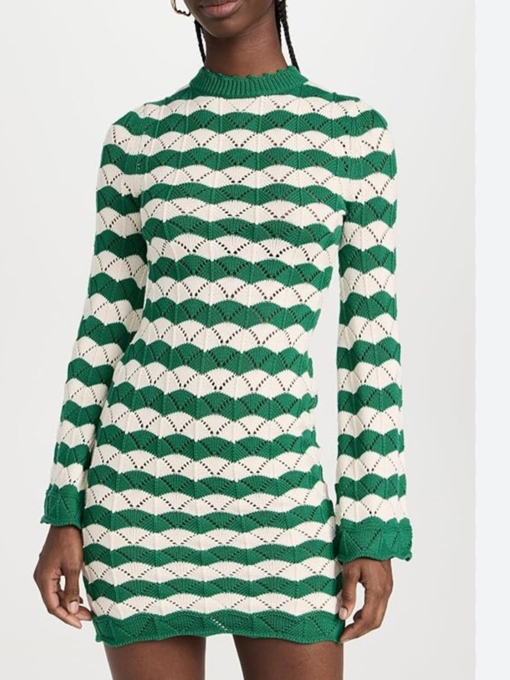 MISA Los Angeles Evelin Dress in the emerald stripe wave XS